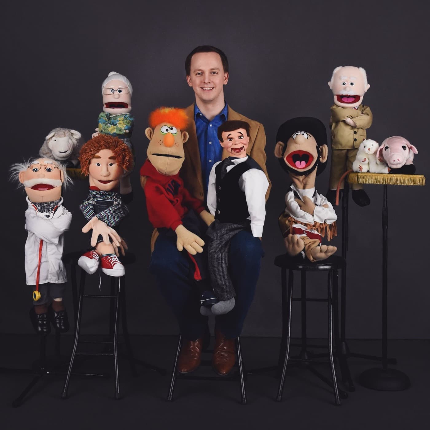 Stephen Forester with one of his puppet characters